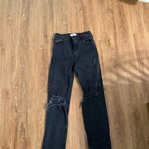 Abercrombie & Fitch Black Distressed Boyfriend Jeans